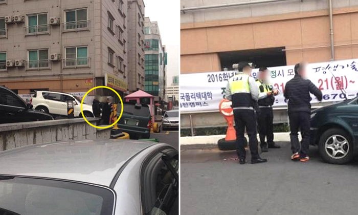 주차 딱지 끊었다며 병원 주차장 입구 막아선 운전자