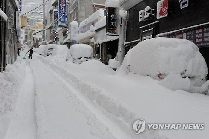치워도 끝없는 눈...95cm 쌓인 울릉도 사진