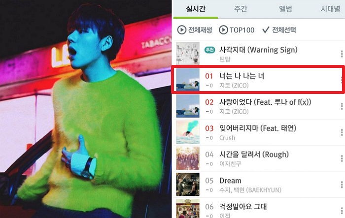 보컬리스트 ‘지코’ 통했다…음원차트 1위 점령