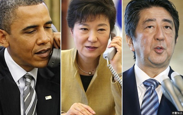 朴대통령, 오바마·아베와 연쇄통화…北 미사일 대응책 논의