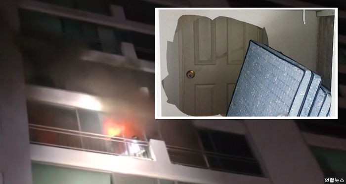 불나서 벽 뚫고 옆집으로 탈출한 일가족 (영상)