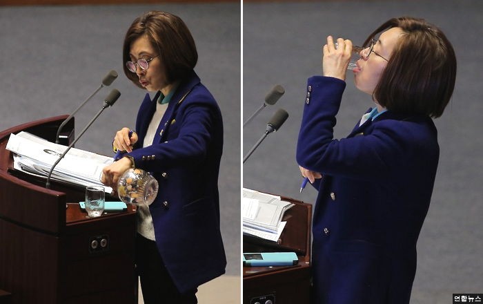 10시간째 국회서 연설하고 있는 은수미 의원 (사진)