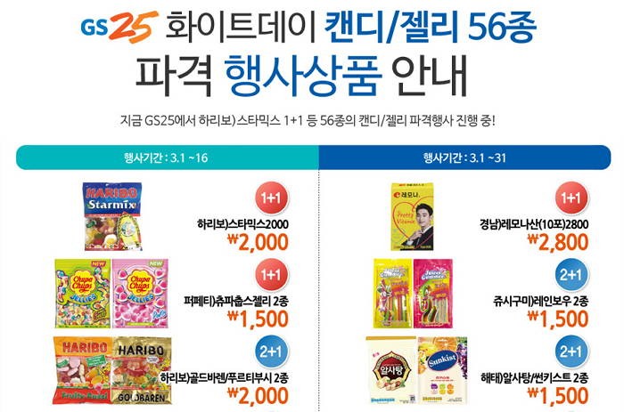 GS25, 화이트데이 맞아 사탕·젤리 파격 행사