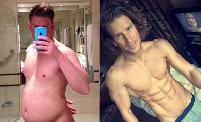 똥배 나왔던 남자가 완벽 식스팩 모델로 변신했다