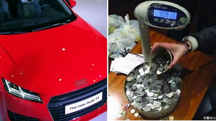 차 두대값, 1억 8000만원 동전으로만 지불한 남성