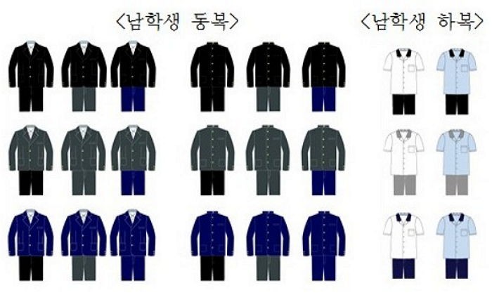 부산시 교육청에서 공개한 교복 표준디자인