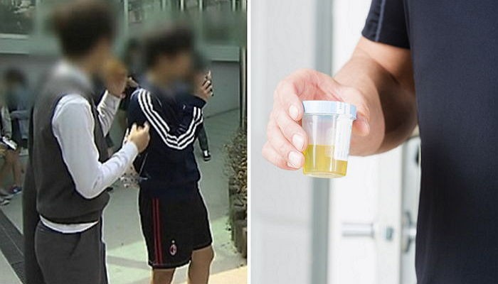 흡연 단속한다고 문 열고 소변보게 한 고등학교 교사
