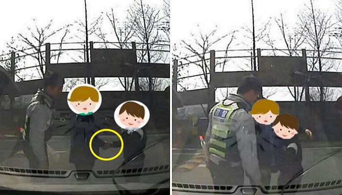 길에서 싸우는 ‘초딩’에게 경찰관이 내린 처벌