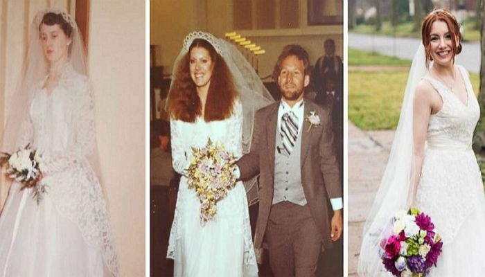 할머니와 엄마가 입었던 웨딩드레스로 결혼한 신부