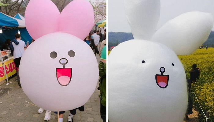 봄나들이에 어울리는 몽글몽글한 ‘토끼 솜사탕’