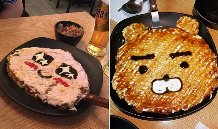 카카오프렌즈 얼굴 본떠 만든 홍대 오코노미야키