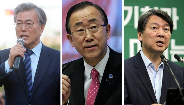 반기문, 대선주자 양자대결서 문재인과 접전·안철수에 승리