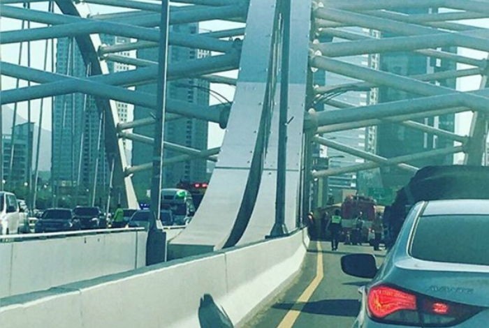 양화대교 고공시위로 양방향 통제…아침 출근길 ‘혼잡’
