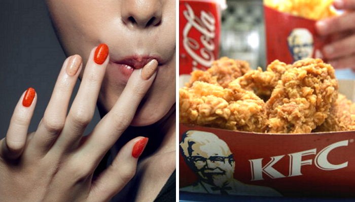 손톱 빨면 치킨 맛 난다는 KFC 매니큐어