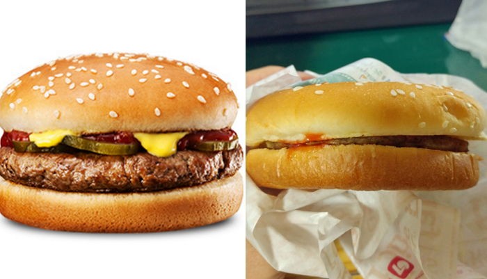 “롯데리아 햄버거 배달시켰는데 채소가 하나도 없네요”