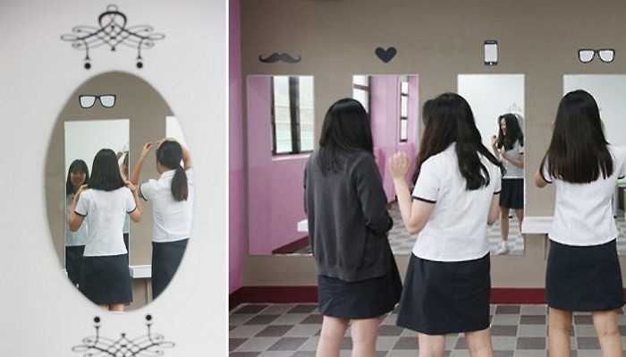 여고 화장실에 생긴 ‘소녀 감성’ 파우더룸 (사진)