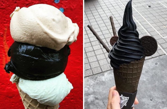 코코넛 숯 이용해 만든 새까만 ‘석탄 아이스크림’