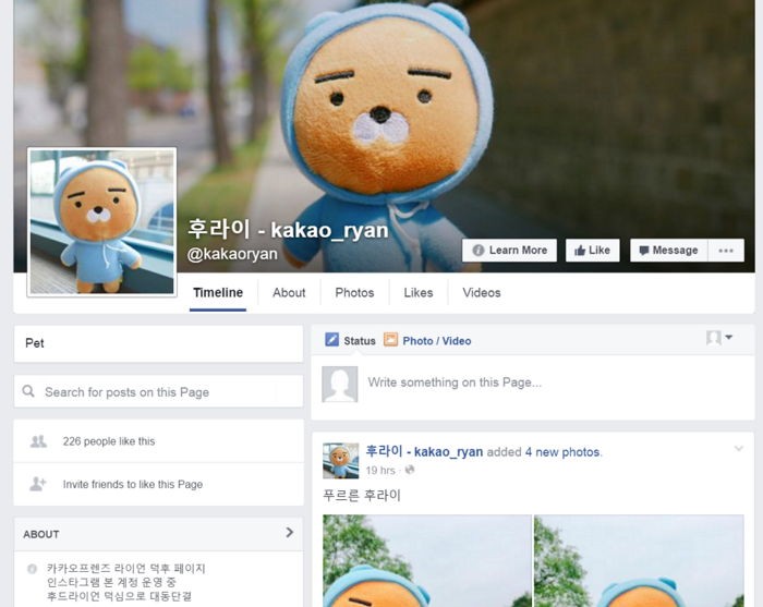 카카오프렌즈 최초로 팬페이지 생긴 ‘라이언’