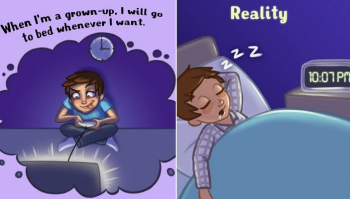 어른들의 삶에 대한 환상 VS 현실 (일러스트 9장)