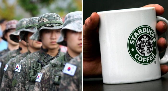 휴가받은 군인들, ‘스타벅스’가면 커피가 무료(?)