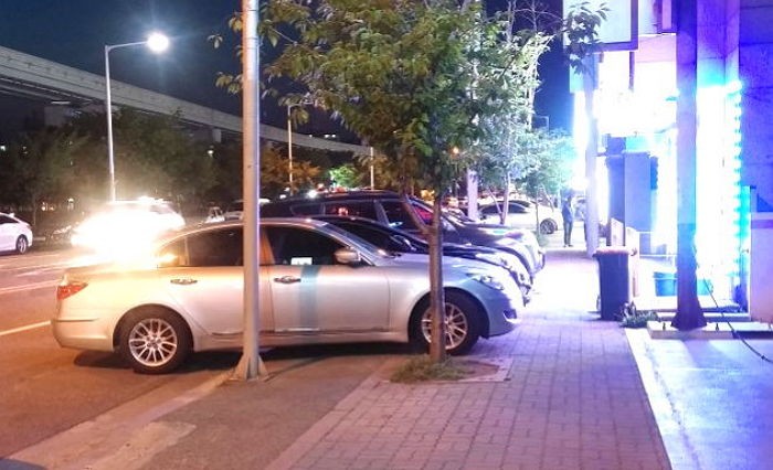 시민들 다니는 인도를 주차장으로 쓰는 무개념 차주들