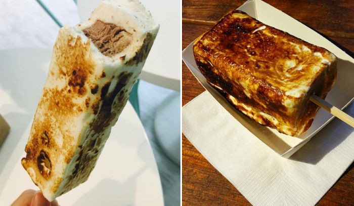 토치에 익혀 먹는 달콤쫄깃 ‘마시멜로 아이스크림’