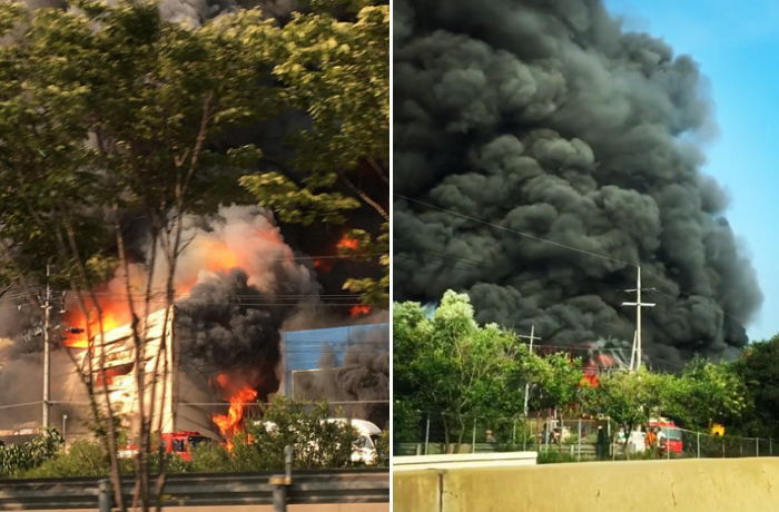 <속보> 경기 광주 물류창고서 대형 화재 발생…진화 중