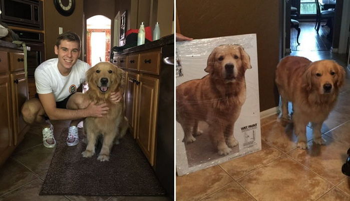 집 떠나는 아들 위해 엄마가 선물한 반려견 ‘등신대’