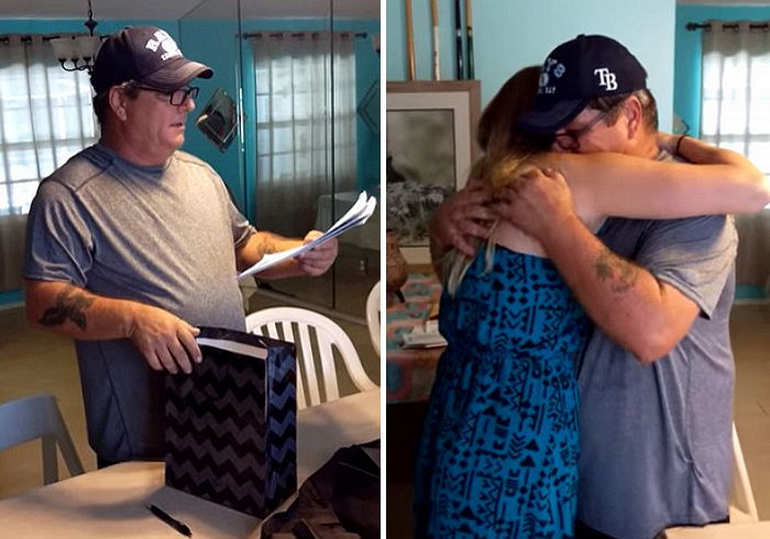 의붓딸의 ‘깜짝 생일 선물’ 받고 눈물 흘린 새아빠 (영상)