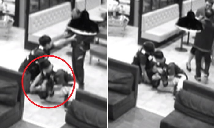 카페 종업원 욕설에 경찰관 팔 물어뜯는 취객 2명 (영상)