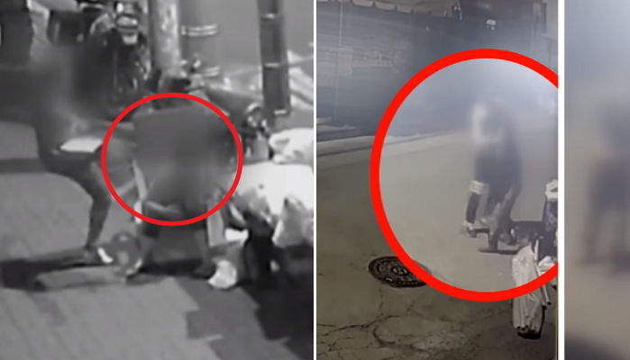 여성 얼굴을 발로 차고 가방 빼앗은 30대 남성 (영상)