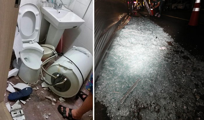 어젯밤 지진의 여파를 알 수 있는 사진 9장