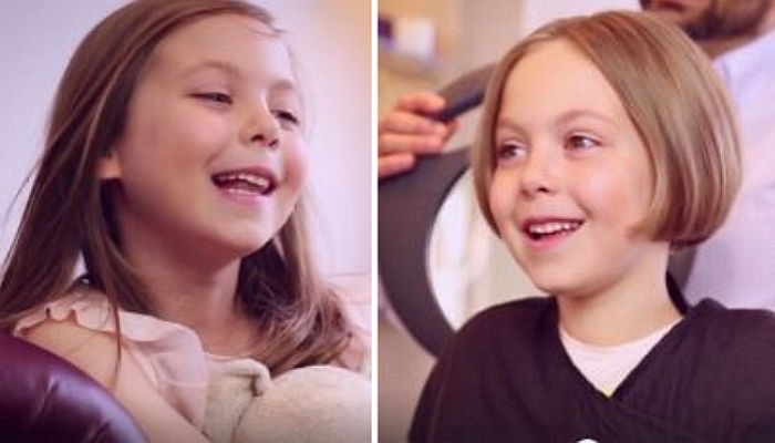 아픈 친구 위해 긴 머리 단발로 잘라 기부한 7살 소녀 (영상)