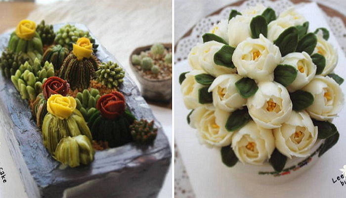꽃가게로 착각하게 만드는 케이크 가게의 ‘플라워 케이크’ (사진)