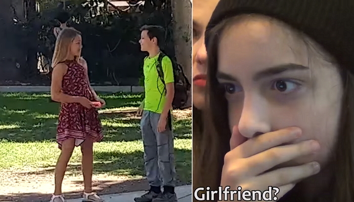 13살 남친이 금발 소녀 유혹에 넘어간 장면 목격한 여친 (영상)