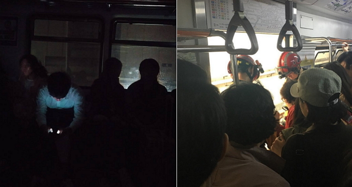 불꺼진 지하철서 1시간 동안 갇혀 있던 시민들이 올린 사진 6
