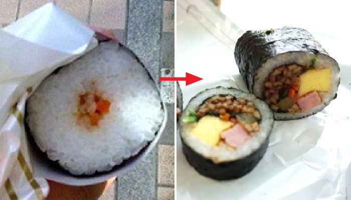 옛날과 비교해 많이 ‘진화’한 편의점 김밥 비주얼