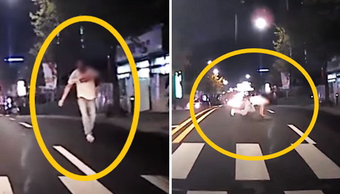 ‘자해공갈단’ 마주친 운전자의 순발력 있는 대처 (영상)