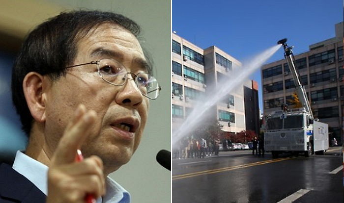 박원순 “오늘(5일) 집회에 경찰이 ‘소방수’ 요청했다”