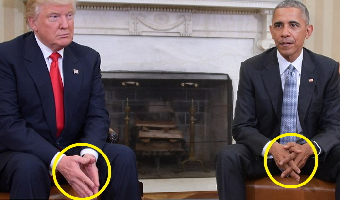 오바마 대통령 앞에서 급 공손해진 트럼프 모습