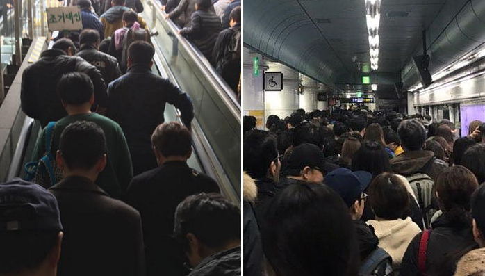 오후 4시 현재 30만명 모여…시청역·광화문역 ‘만원’