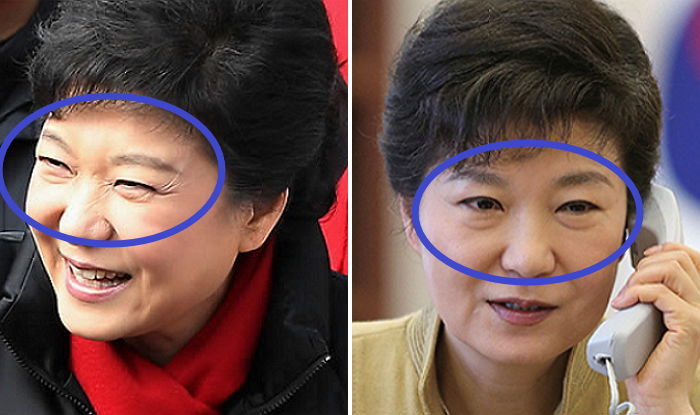 세월호 사건 이후 눈가에 주름이 사라진 박근혜 대통령