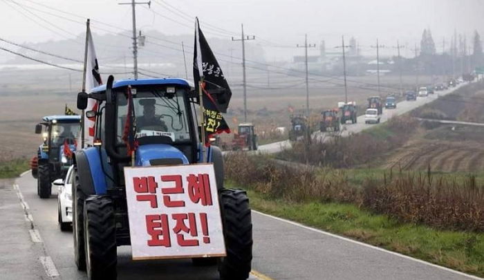 26일 촛불집회 참여하려 현재 북상 중인 트랙터 군단