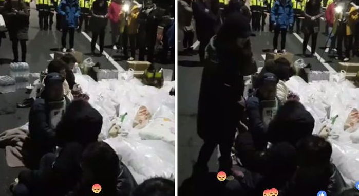 고속도로에 갇힌 농민들 위해 담요 들고 달려온 시민들