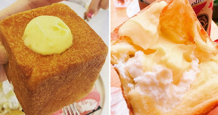 달콤한 커스터드 크림이 듬뿍 들어있는 밀도 ‘큐브 식빵’