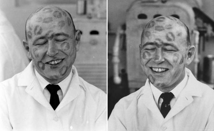 립스틱 발색 테스트 ‘뽀뽀’ 받고 넋 나간 립스틱 연구원