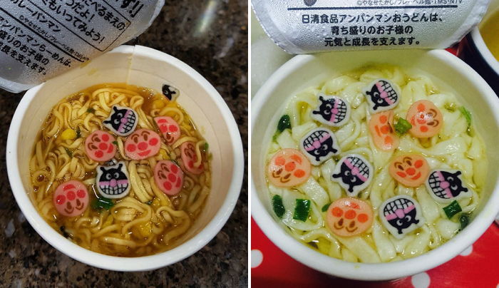 호빵맨·세균맨 모양의 귀여운 건더기 들어간 ‘호빵맨 라멘’