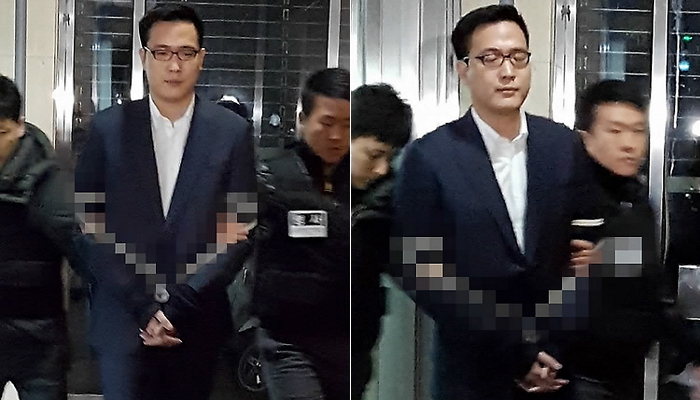 강남경찰서서 조사받고 나오는 한화 셋째 아들 김동선