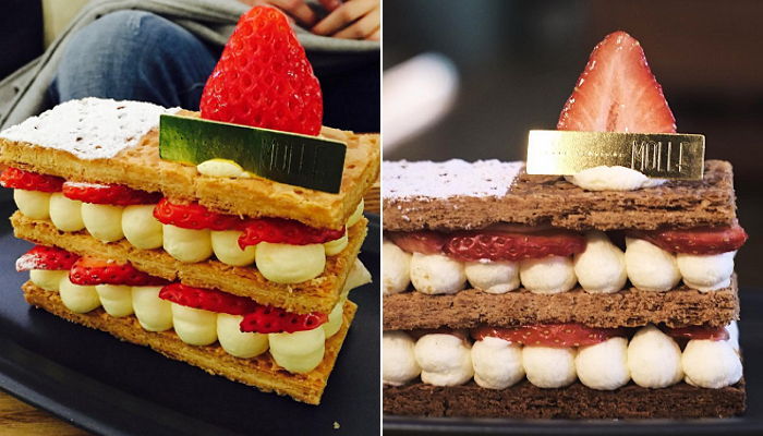 최강 비주얼로 겨울 디저트 여왕으로 꼽히는 ‘스트로베리 밀푀유’