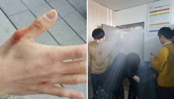 서울대, 시위 학생들에 물대포 쏘며 강제 퇴거 집행 (영상)